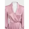 Pink silk dress with ties