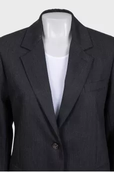 Gray straight-cut wool suit