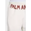 Men's beige shorts with a signature print