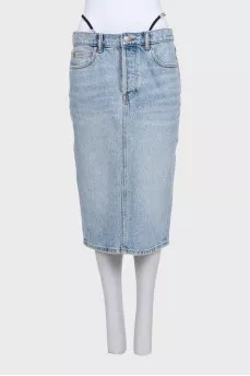 Slim-fit denim skirt
