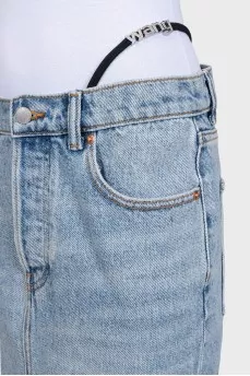 Slim-fit denim skirt