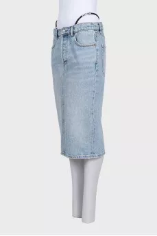 Slim-fit denim skirt