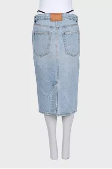 Slim-fit denim skirt