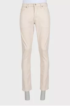 Men's beige button-down jeans
