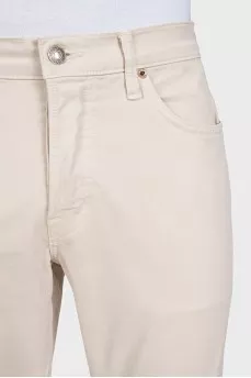 Men's beige button-down jeans