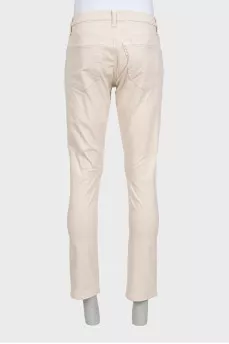 Men's beige button-down jeans