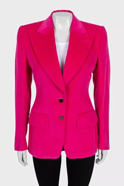 Velvet fitted jacket with buttons