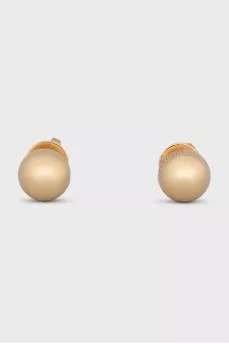 Round gold stud earrings