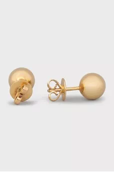 Round gold stud earrings