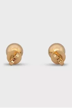 Round gold stud earrings