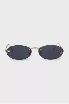 Oval sunglasses with rhinestones