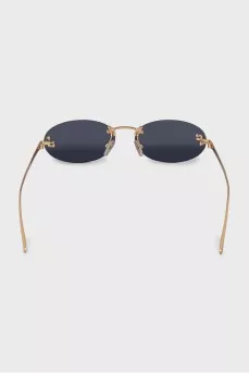Oval sunglasses with rhinestones