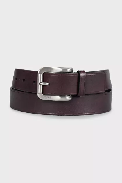 Men's purple leather belt