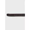 Men's brown leather belt with embossing