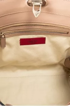 Бежевая кожаная сумка Rockstud