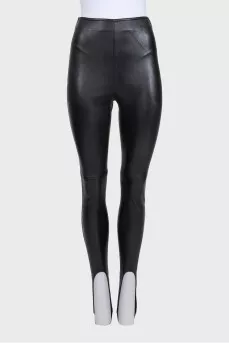 Leather tapered trousers with stirrups