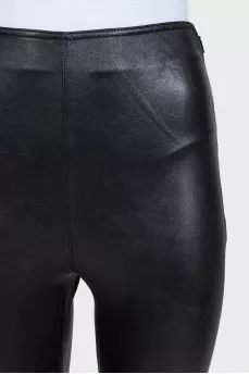 Leather tapered trousers with stirrups