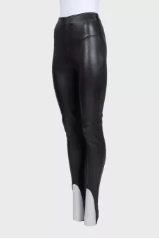 Leather tapered trousers with stirrups