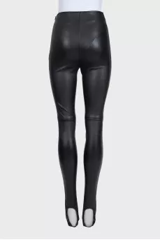 Leather tapered trousers with stirrups