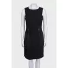 Tweed dress with satin inserts