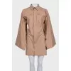 Brown dress with puff sleeves Dakota