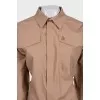 Brown dress with puff sleeves Dakota