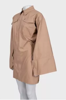 Brown dress with puff sleeves Dakota