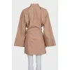 Brown dress with puff sleeves Dakota