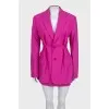 Pink fitted wool suit