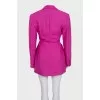 Pink fitted wool suit