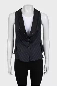 Fitted pinstripe vest