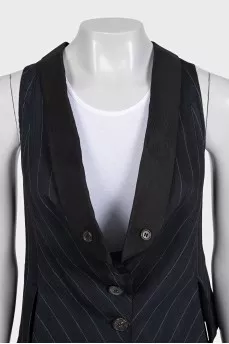 Fitted pinstripe vest