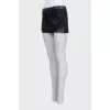 Black shorts with leather inserts