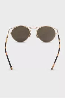 Gold sunglasses with printed lenses