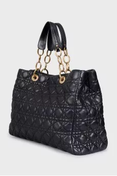 Черная кожаная сумка Lady Dior