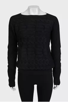 Knitted sweater made of cashmere and silk