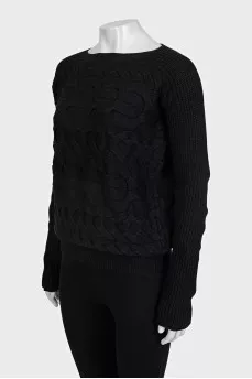 Knitted sweater made of cashmere and silk