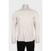 Men's beige slim fit shirt