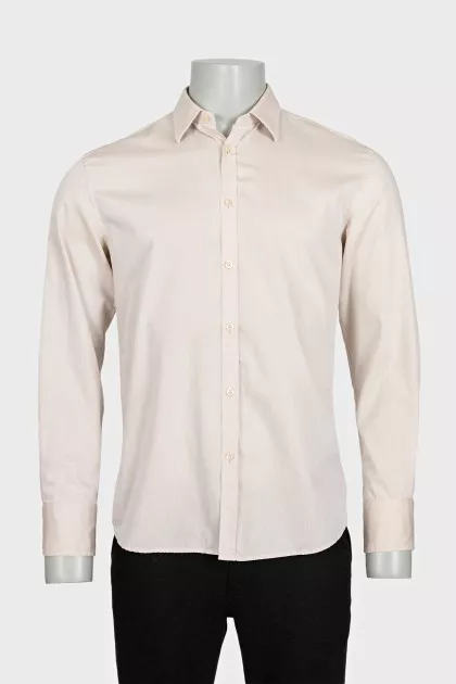 Men's beige slim fit shirt
