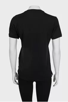 Black T-shirt with branded embroidery