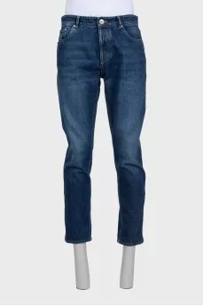 Men's cropped jeans with buttons