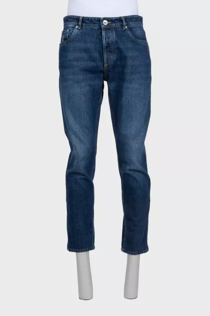Men's cropped jeans with buttons