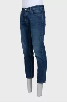Men's cropped jeans with buttons
