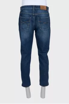 Men's cropped jeans with buttons