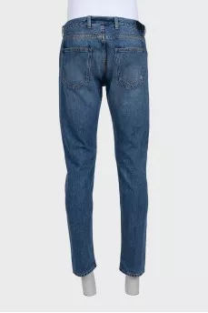 Men's mid-rise distressed jeans