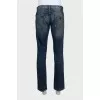 Men's straight-leg jeans with a distressed effect