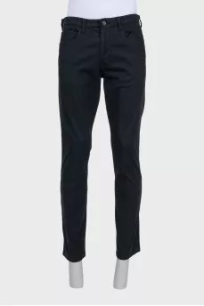 Men's black straight-leg trousers