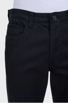 Men's black straight-leg trousers