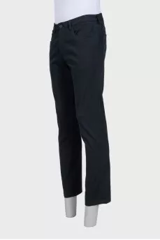 Men's black straight-leg trousers