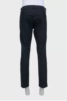 Men's black straight-leg trousers